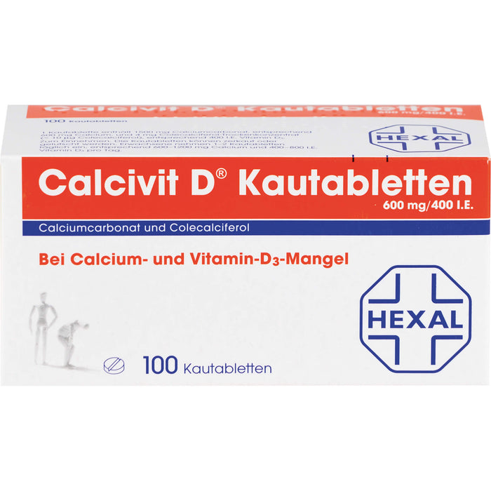 Calcivit D Kautabletten 600 mg/400 I.E., 100 pc Tablettes