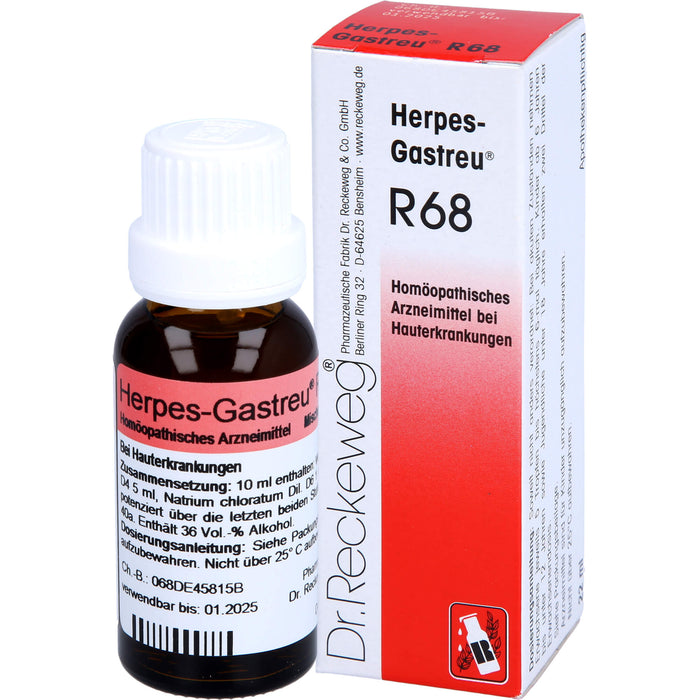 Herpes-Gastreu R68 Mischung bei Hauterkrankungen, 22 ml Solution