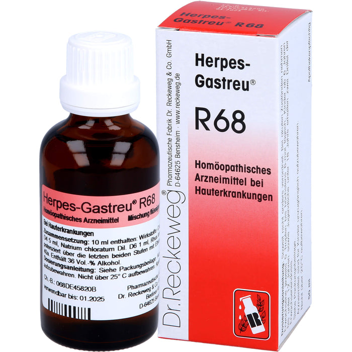 Herpes-Gastreu R68 Mischung bei Hauterkrankungen, 50 ml Solution