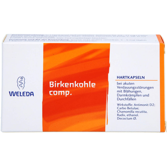 WELEDA Birkenkohle comp. Hartkapseln bei akuten Verdauungsstörungen, 20 St. Kapseln