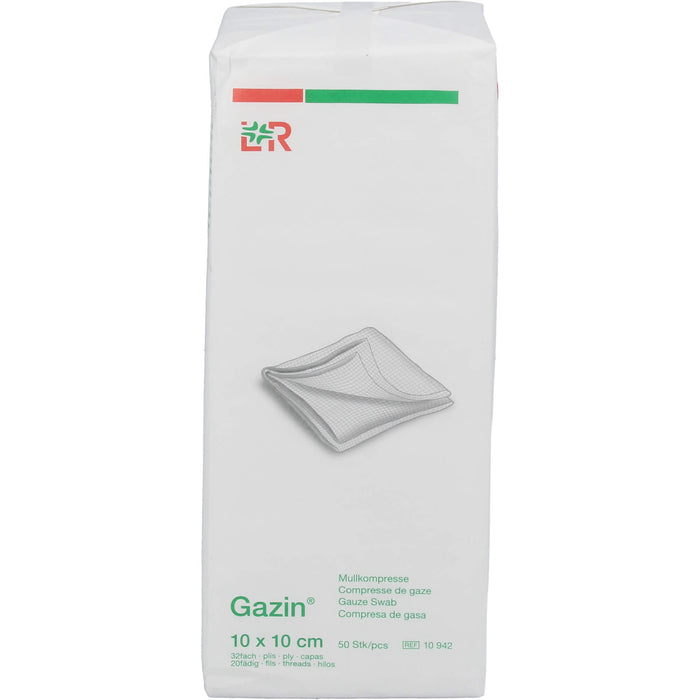 Gazin unsterile Mullkompresse 10 x 10 cm 32fach, 50 St. Kompressen