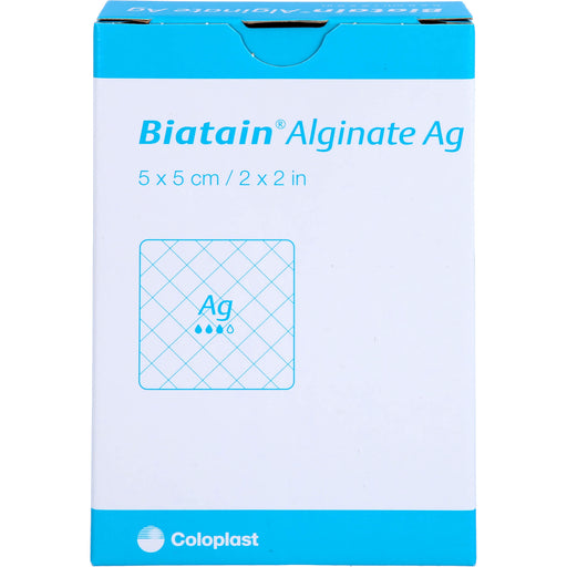 Biatain Alginate Ag Kompressen 5 x 5 cm mit Silber, 10 St. Verband