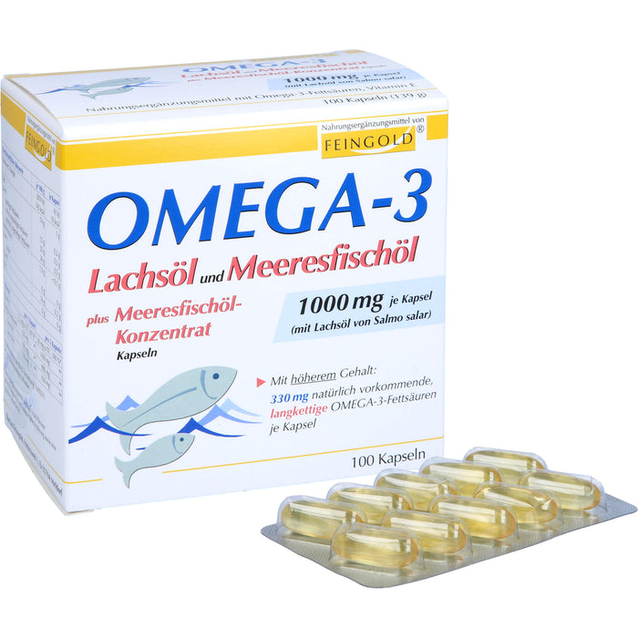 Omega-3 Lachsöl und Meeresfischöl Kapseln, 100 pcs. Capsules