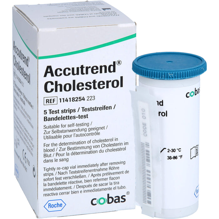 Accutrend Cholesterol Teststreifen, 5 pc Bandelettes réactives