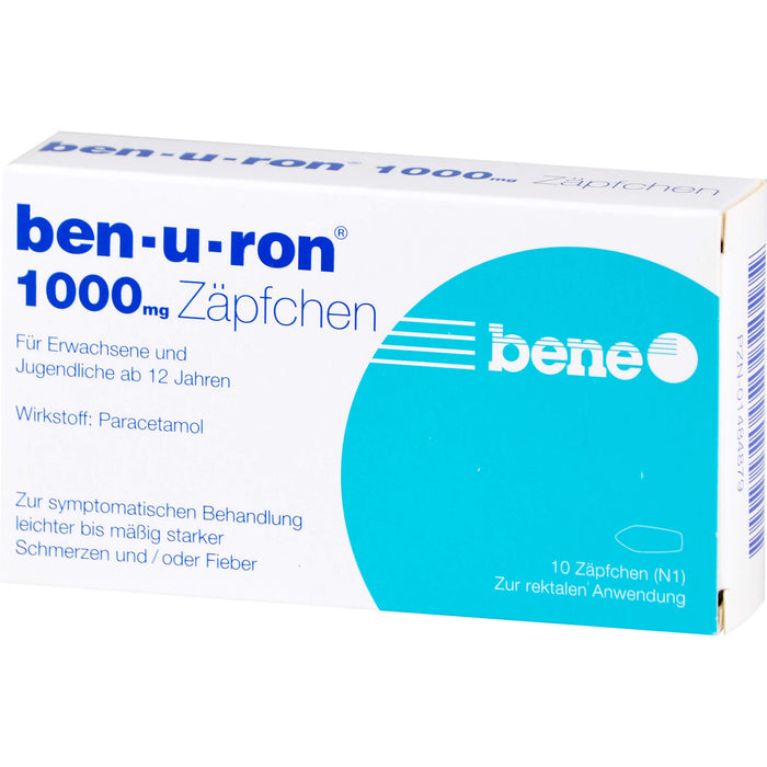 ben-u-ron 1000 mg Zäpfchen, 10 pc Suppositoires