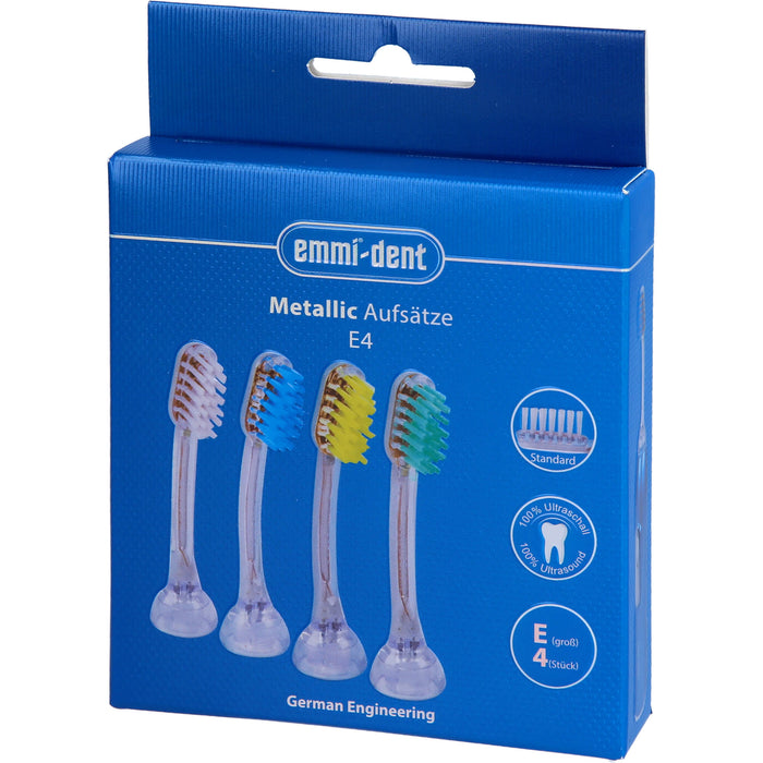 emmi-dent E4 Ersatzaufsätze für Ultraschallzahnbürste, 4 pc Brosse à dents