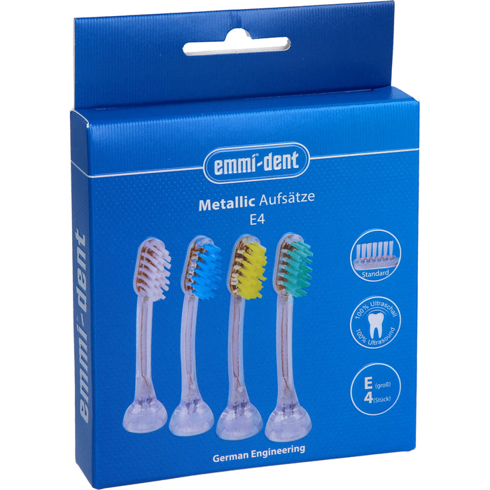emmi-dent E4 Ersatzaufsätze für Ultraschallzahnbürste, 4 pc Brosse à dents