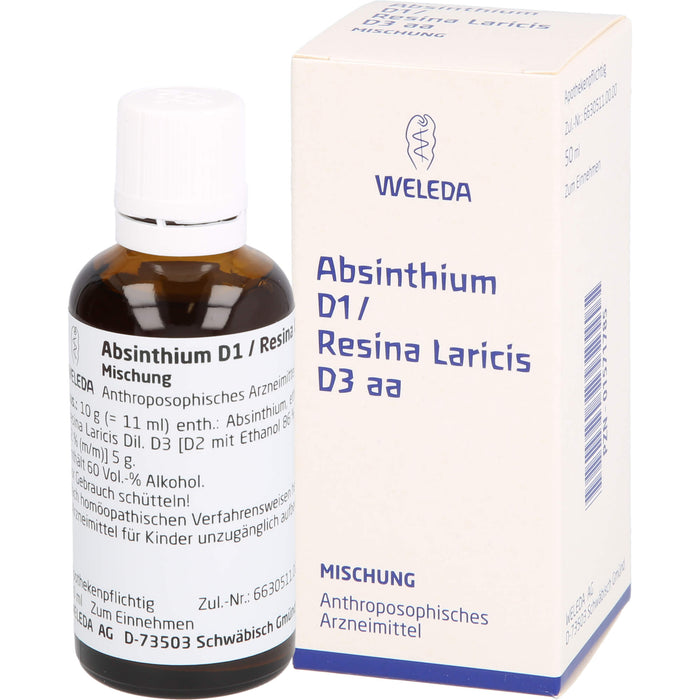 Absinthium D1 Resina laricis D3 WELEDA aa Dilution, 50 ml Mélange