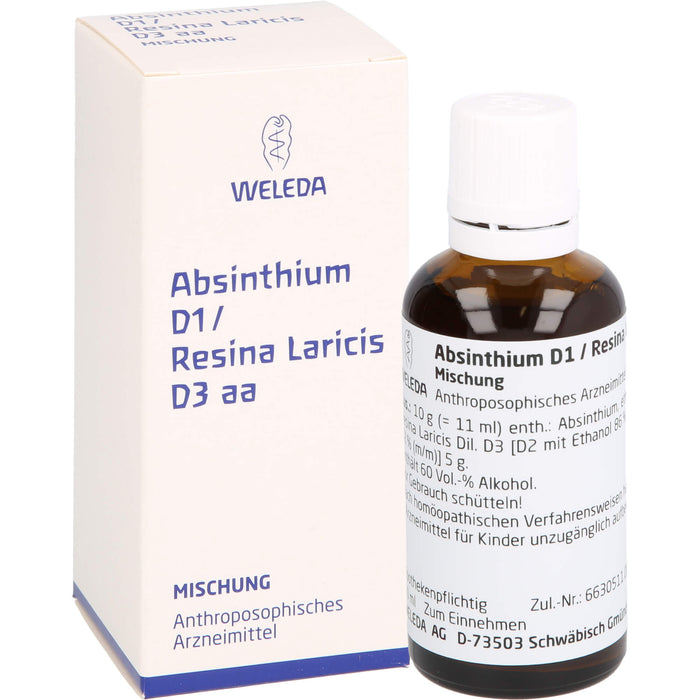 Absinthium D1 Resina laricis D3 WELEDA aa Dilution, 50 ml Mélange