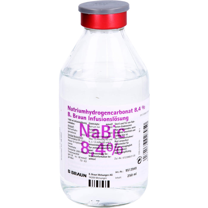 Natriumhydrogencarbonat 8,4% B. Braun Infusionslösung, Glas 250 ml, 250 ml INF