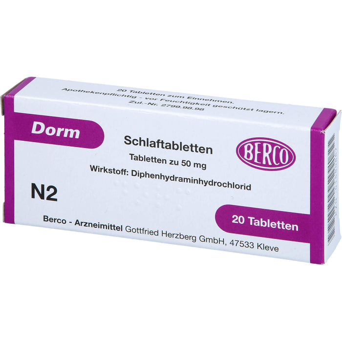 Dorm Schlaftabletten, 20 pcs. Tablets