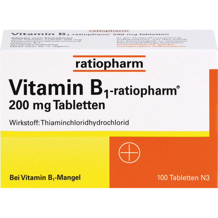 Vitamin B1-ratiopharm 200 mg Tabletten, 100.0 St. Tabletten