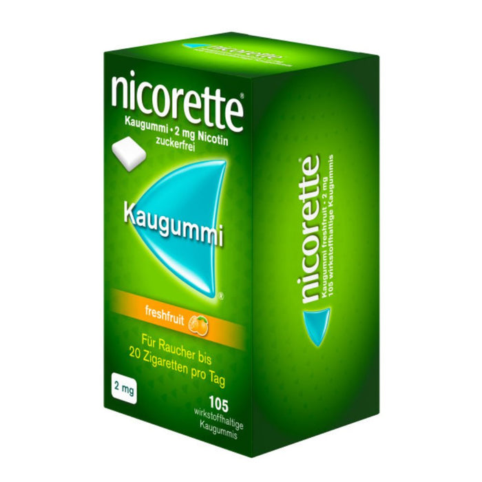 nicorette Kaugummi 2 mg Nicotin zuckerfrei freshfruit, 105 St. Kaugummi