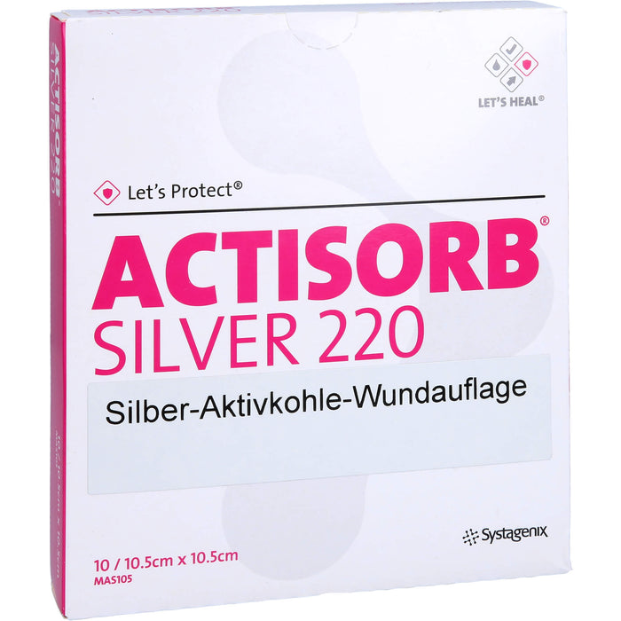 ACTISORB 220 Silver 10,5x10,5cm steril, 10 St KOM