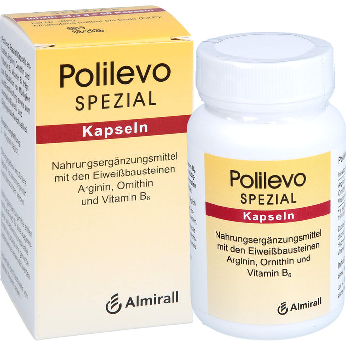 Polilevo spezial Kapseln mit Arginin, Ornithin und Vitamin B6, 60 pc Capsules