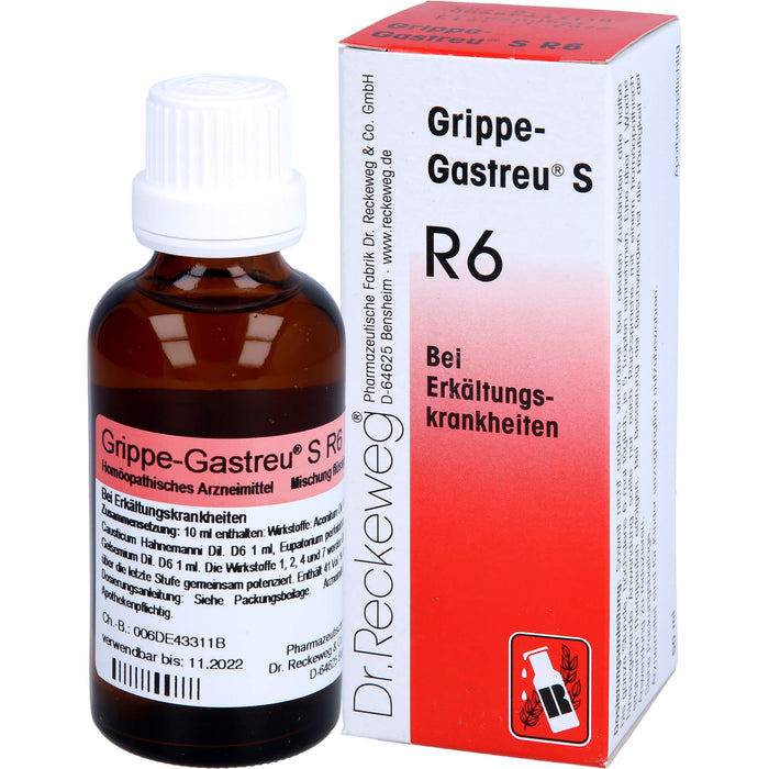 Dr.Reckeweg Grippe-Gastreu S R6 Tropfen bei Erkältungskrankheiten, 50 ml Solution