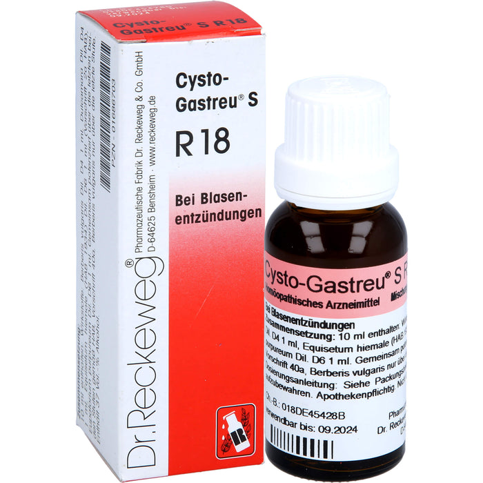 Dr.Reckeweg Cysto-Gastreu S R18 Tropfen bei Blasenentzündungen, 22 ml Solution