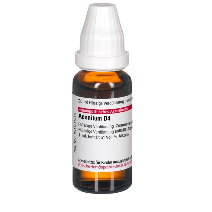 DHU Aconitum D4 Dilution, 20 ml Solution