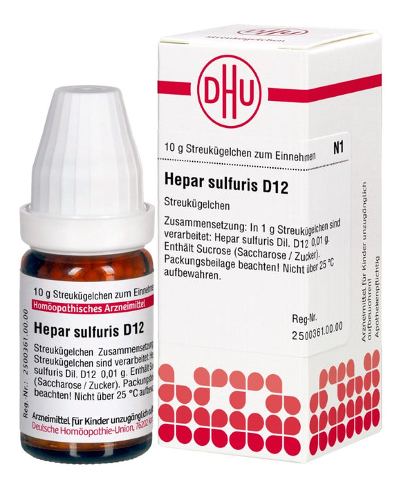 DHU Hepar sulfuris D12 Streukügelchen, 10 g Globuli
