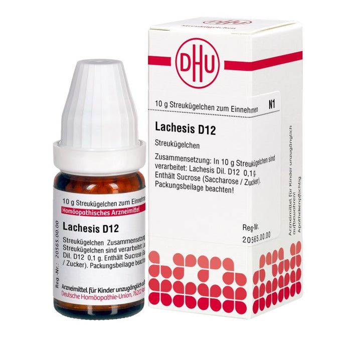 DHU Lachesis D12 Streukügelchen, 10 g Globuli