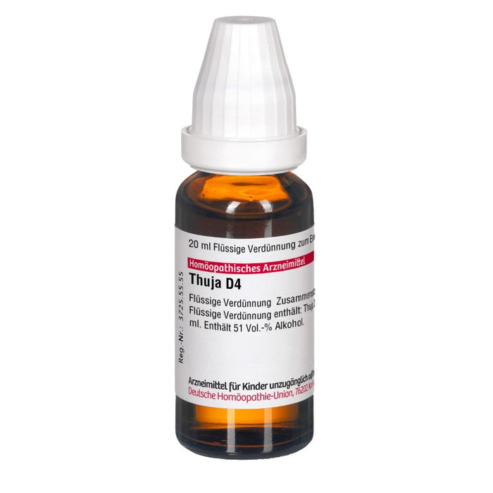 DHU Thuja D4 Dilution, 20 ml Solution