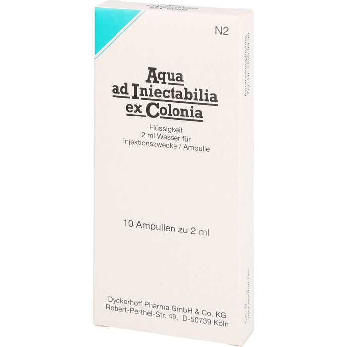 Aqua ad Iniectabilia ex Colonia, Amp. 2 ml, 10 ml Solution