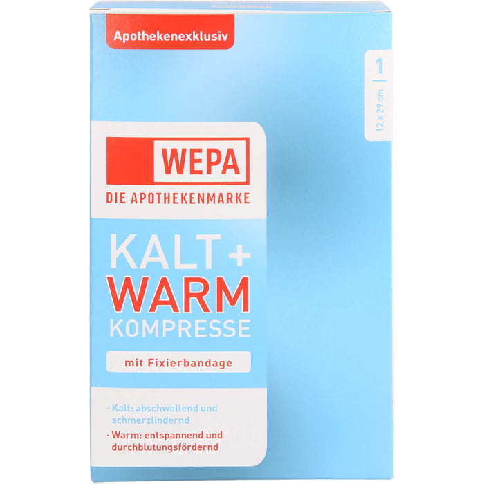 WEPA kalt & warm Kompresse 12 x 29 cm mit Fixierbandage, 1 pc Compresses