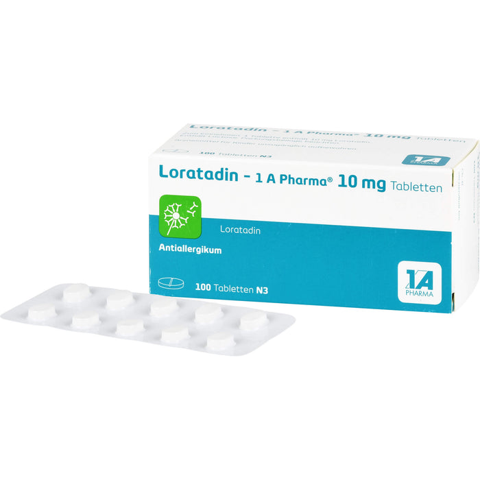 Loratadin - 1 A Pharma , 10 mg Tabletten, 100 pcs. Tablets