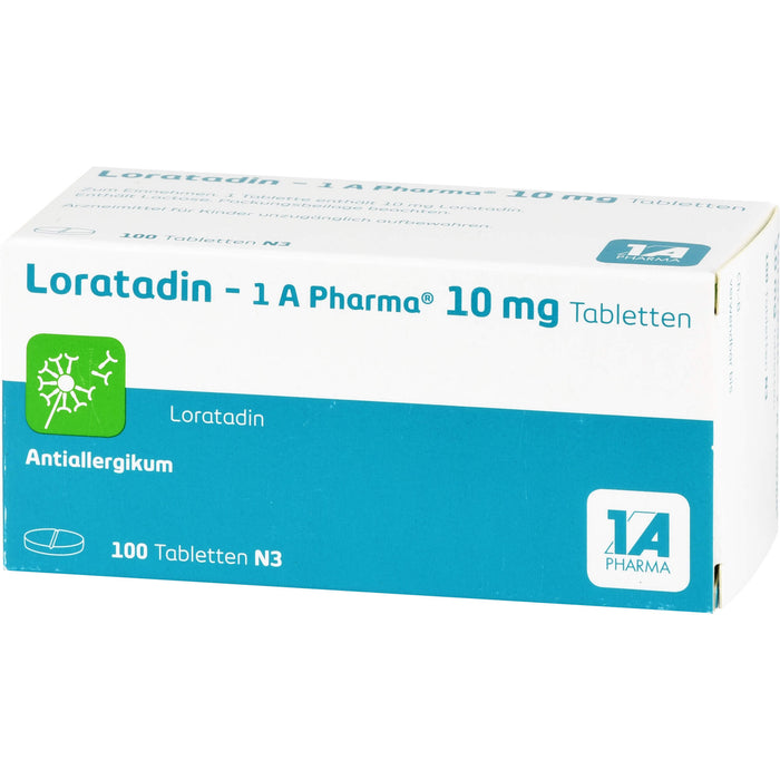 Loratadin - 1 A Pharma , 10 mg Tabletten, 100 pcs. Tablets