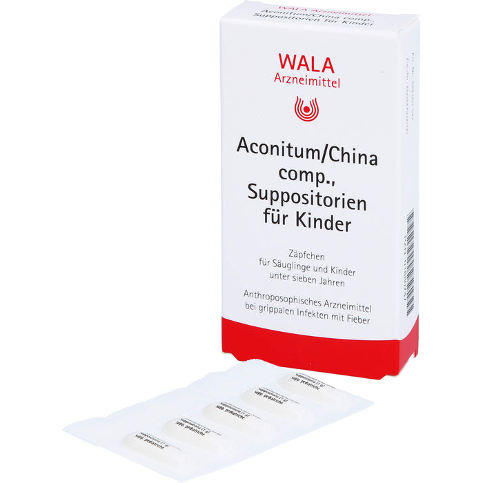 Aconitum/China comp., WALA Suppositorien für Kinder, 10 pcs. Suppositories