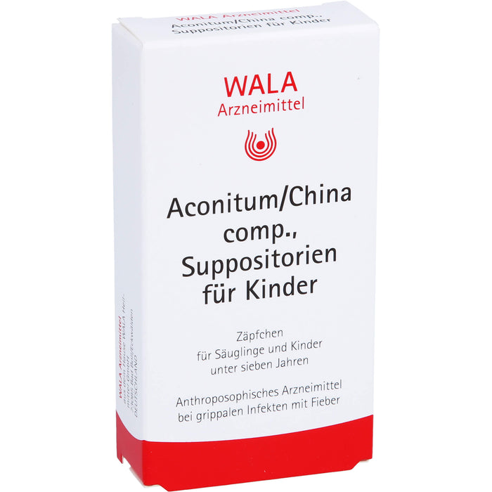 Aconitum/China comp., WALA Suppositorien für Kinder, 10 pcs. Suppositories