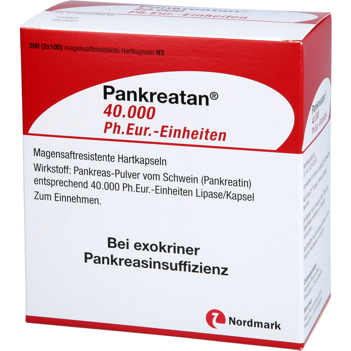 Nordmark Pankreatan 40.000 Kapseln bei exokriner Pankreasinsuffizienz, 200 St. Kapseln