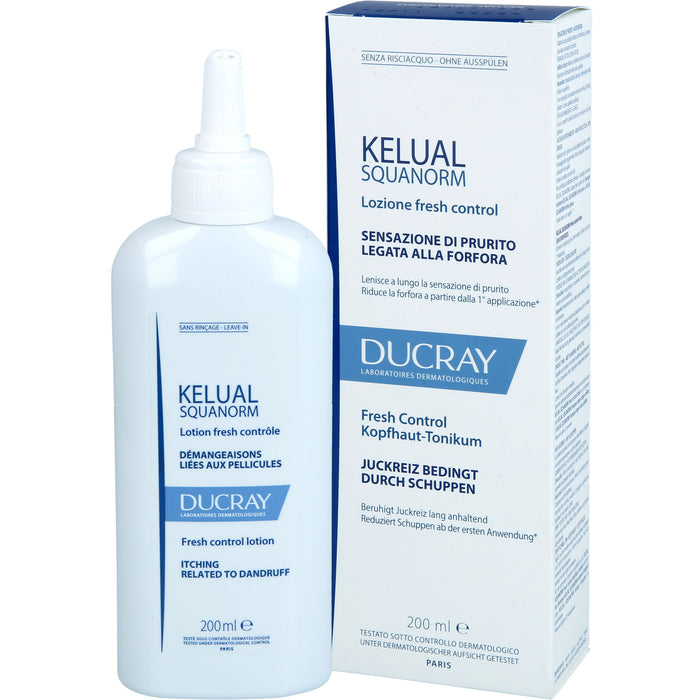 DUCRAY Kelual Squanorm Kopfhaut-Tonikum beruhigt Kopfhaut und reduziert Schuppen, 200 ml Solution