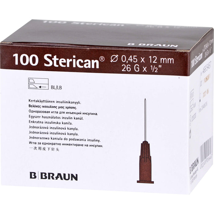 B. BRAUN Sterican Insulinkanüle 0,45 x 12 mm, 100 St. Kanülen