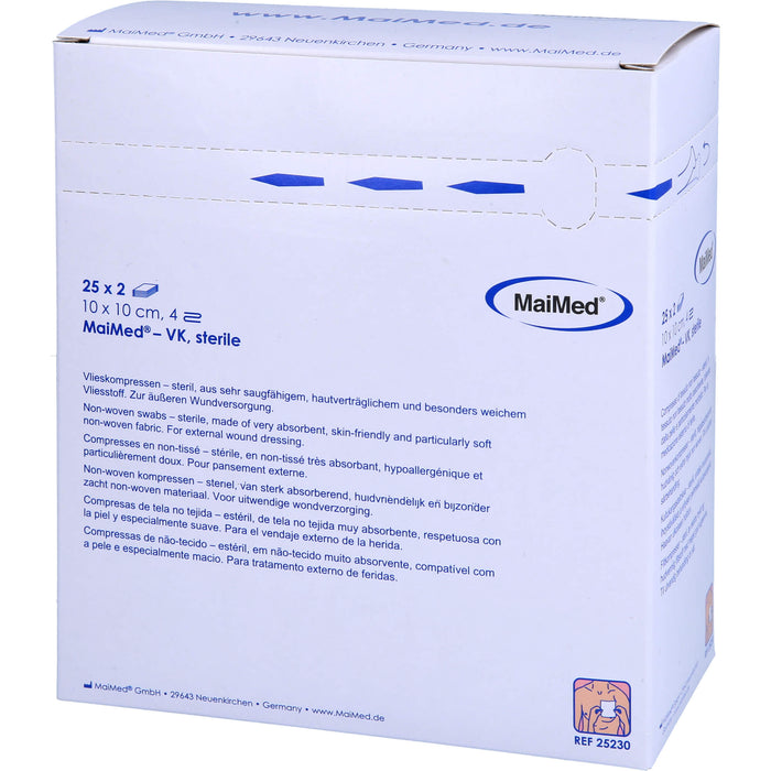 MaiMed Vlieskompressen 10 x 10 cm 4-fach steril, 50 pc Compresses