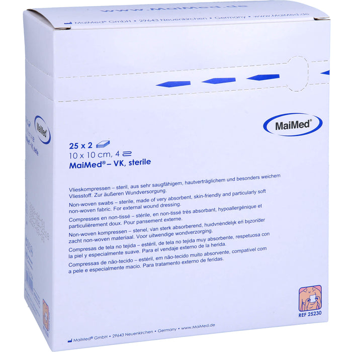 MaiMed Vlieskompressen 10 x 10 cm 4-fach steril, 50 pc Compresses