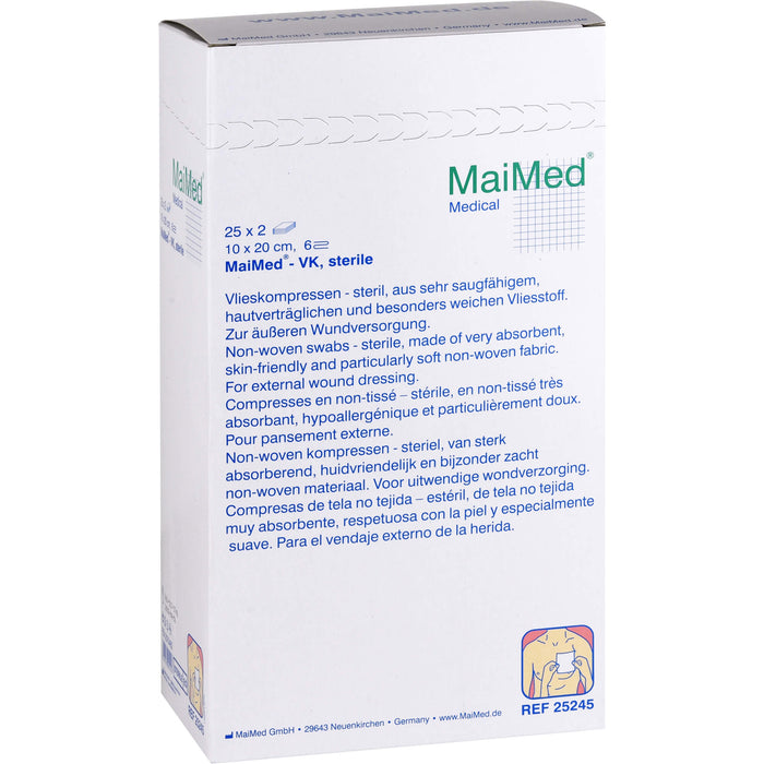 Vlieskompressen 10x20cm 6-fach steril, 25X2 St KOM