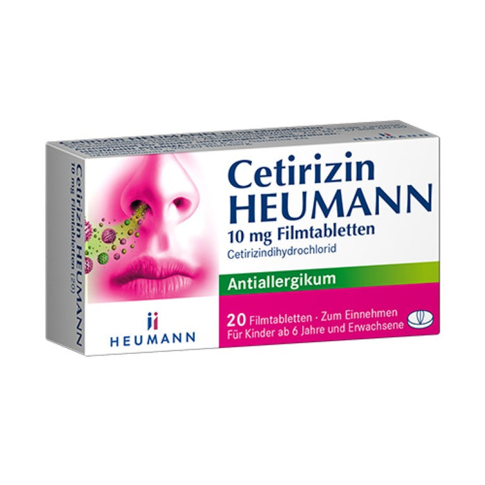 Cetirizin Heumann 10 mg Filmtabletten Antiallergikum, 20 pcs. Tablets