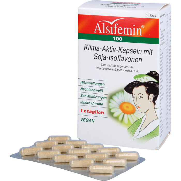 Alsifemin 100 Klima-Aktiv-Kapseln mit Soja-Isoflavonen, 60 St. Kapseln
