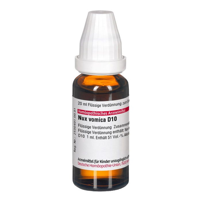 Nux vomica D10 DHU Dilution, 20 ml Solution