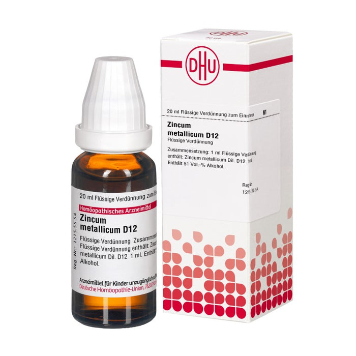 DHU Zincum metallicum D12 Dilution, 20 ml Solution