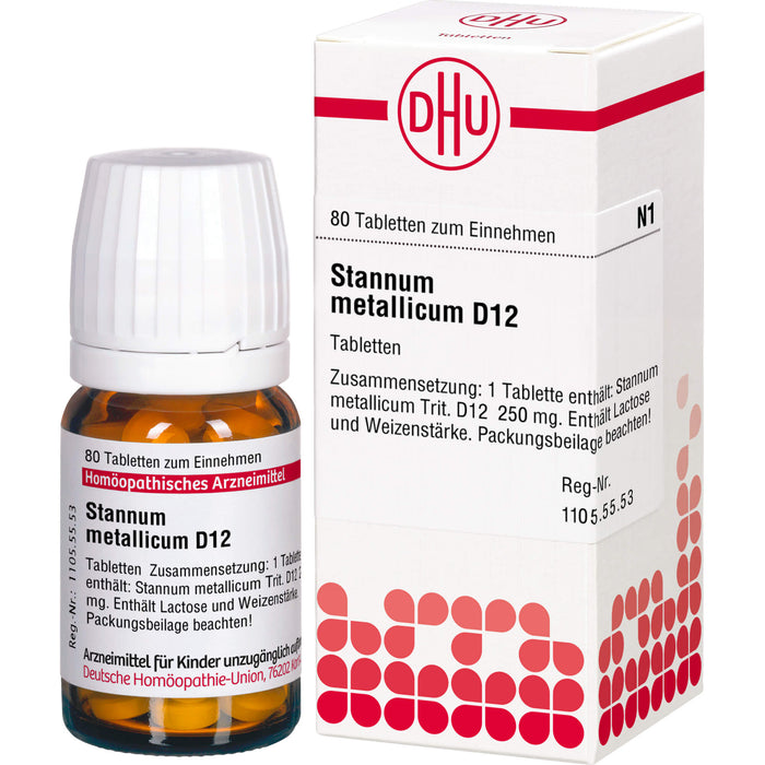 Stannum metallicum D12 DHU Tabletten, 80 pc Tablettes