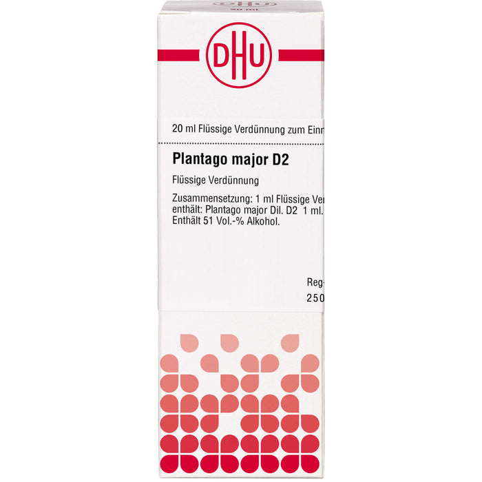 Plantago major D2 DHU Dilution, 20 ml Lösung
