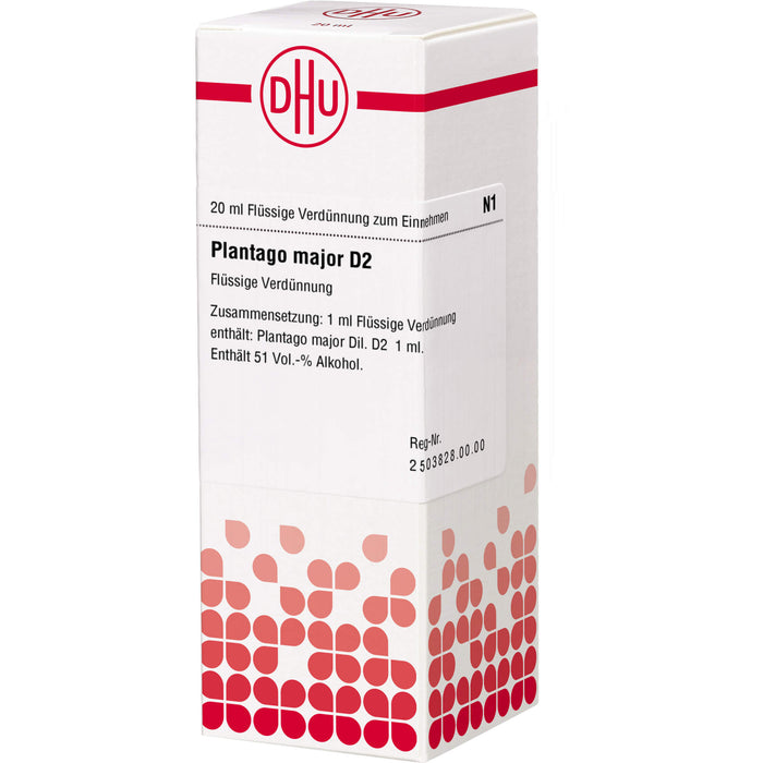 Plantago major D2 DHU Dilution, 20 ml Lösung