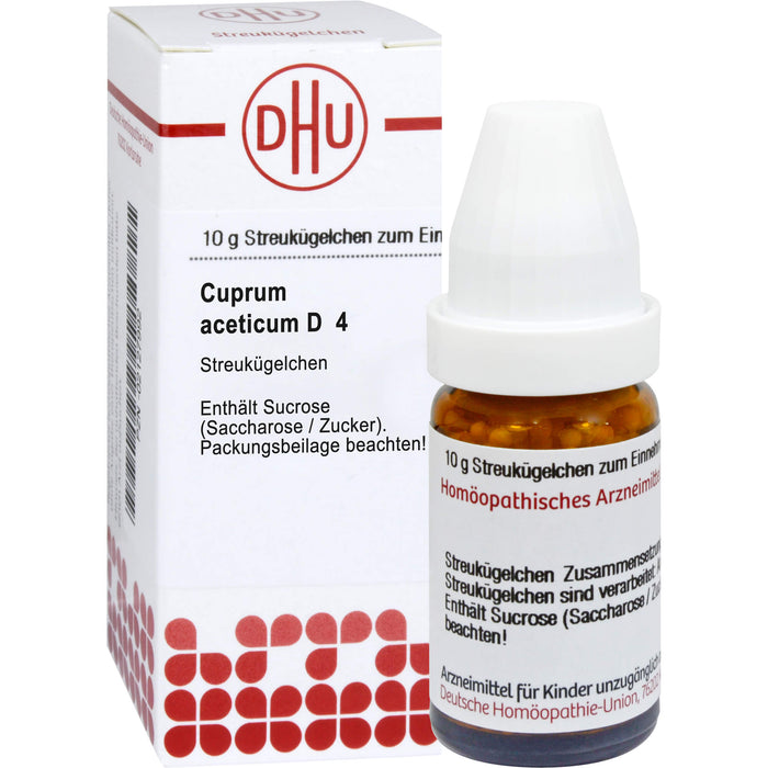 Cuprum aceticum D4 DHU Globuli, 10 g Globules