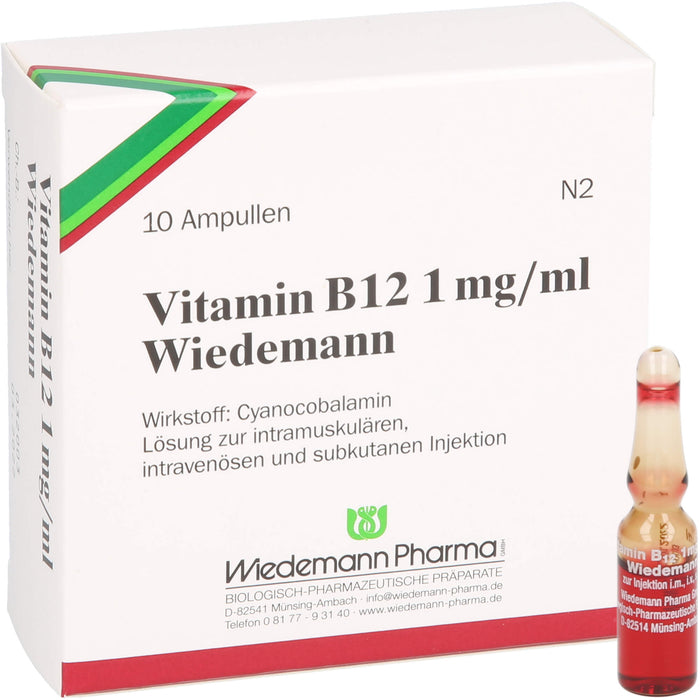 Vitamin B12 Wiedemann 1 mg/ml Injektionslösung, 10 pcs. Ampoules