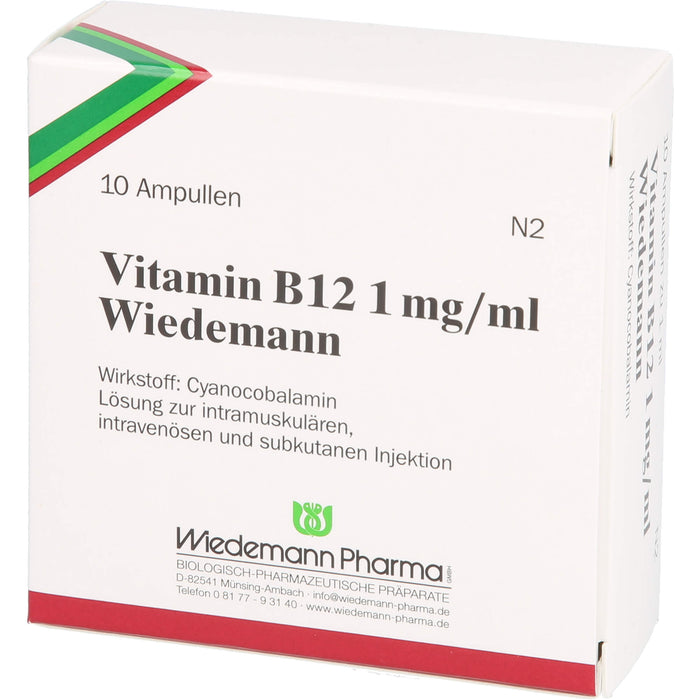 Vitamin B12 Wiedemann 1 mg/ml Injektionslösung, 10 pcs. Ampoules
