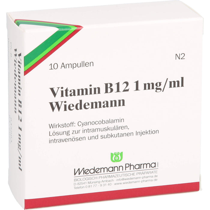 Vitamin B12 Wiedemann 1 mg/ml Injektionslösung, 10 pcs. Ampoules