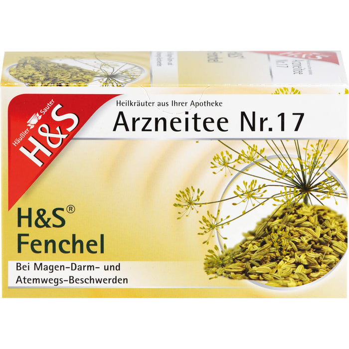 H&S Arzneitee Nr. 17 Fenchel bei Magen-Darm- und Atemwegsbeschwerden, 20 pcs. Filter bag