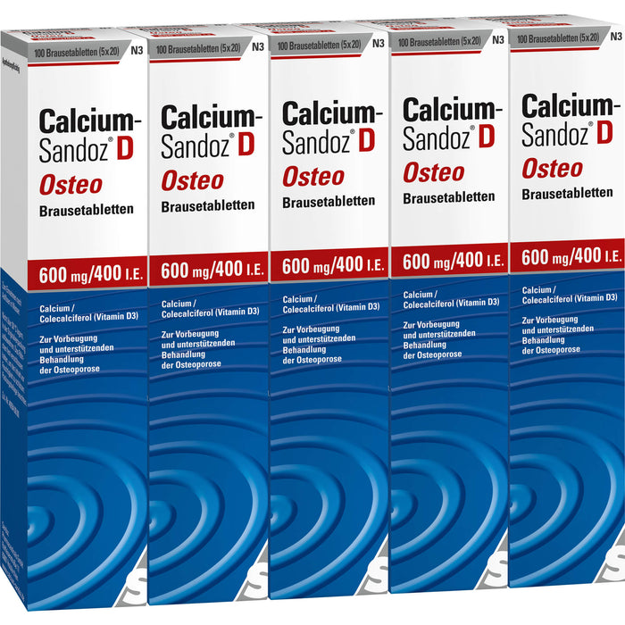 Calcium-Sandoz D Osteo 600 mg/400 I.E. Brausetabletten, 100 pc Tablettes